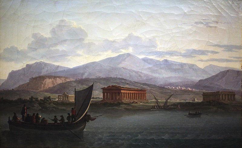 Jean Jacques Francois Taurel Artists closing to Paestum from the sea oil painting picture